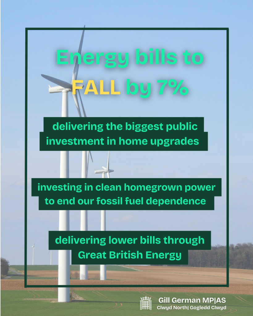Cheaper energy and clean power boost for Clwyd North families - Gill ...
